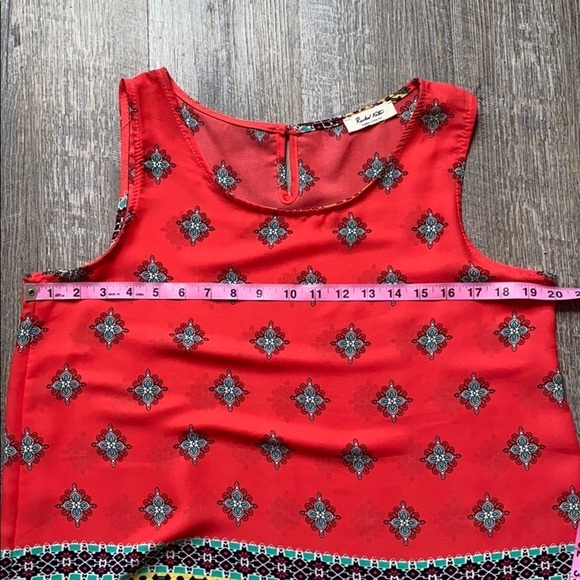 Rachel Kate pink design sleeveless top L - Picture 8 of 9